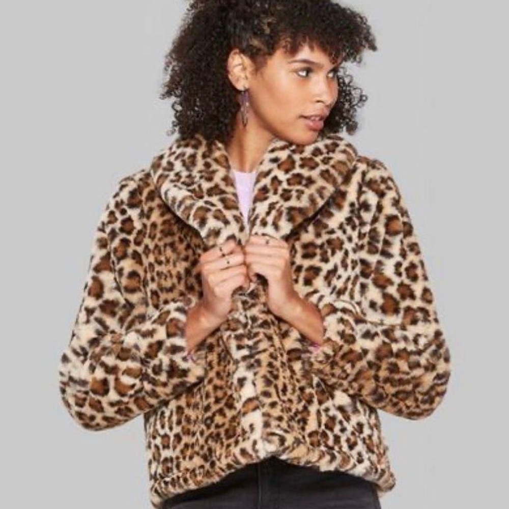 Cheetah Print Faux Fur Jacket